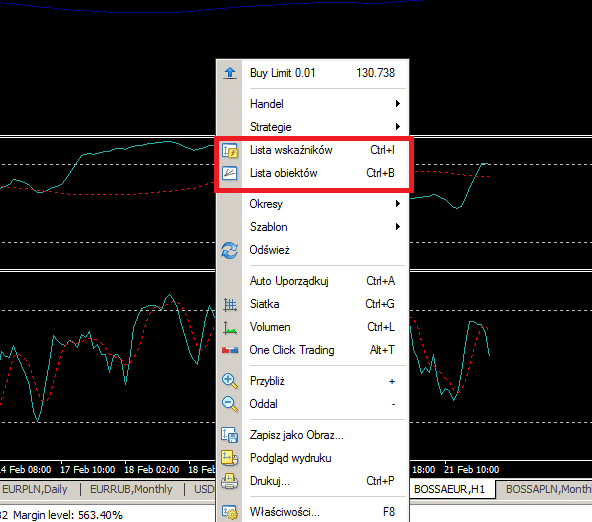 Usuwanie niepotrzebnych obiektów na wykresie