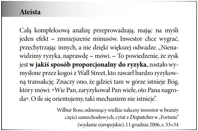 Optymalna relacja ryzyka i dochodu