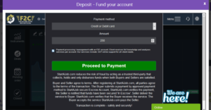 Bitcoin Trader ekran wpłaty depozytu