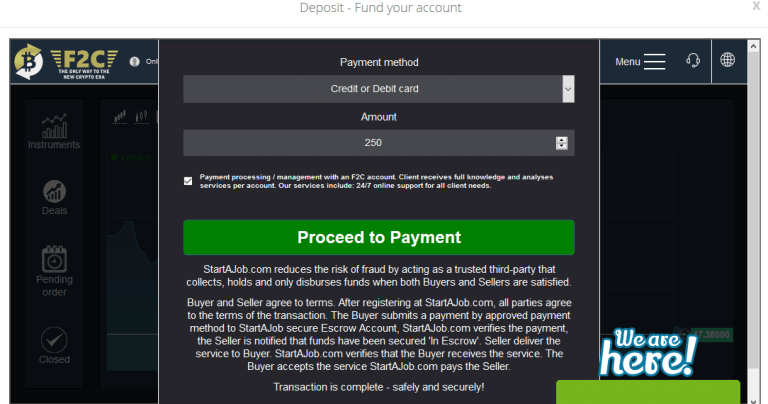 Wpłata depozytu w Bitcoin Loophole
