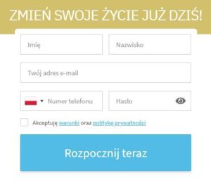 Formularz rejestracji konta w Oil Profit