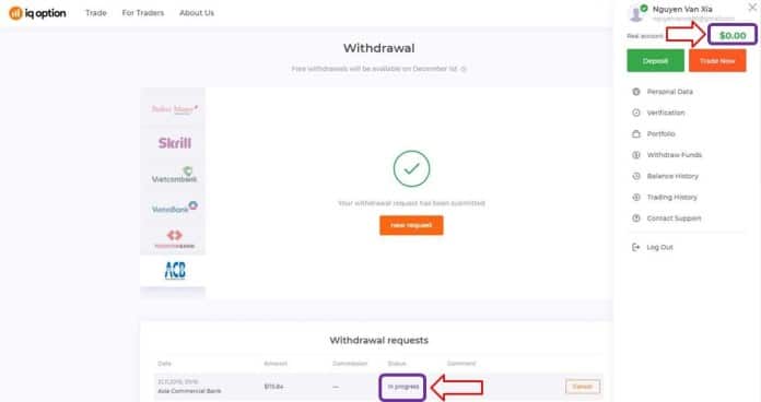 IQ Option Wpłaty i wypłaty