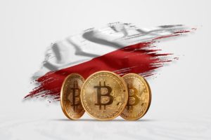bitcoin polska flaga w tle