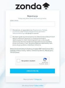 Rejestracja na Zonda
